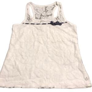 Abercrombie kids White lace tank top Girls Size Large Racer Back Ribbon Bow